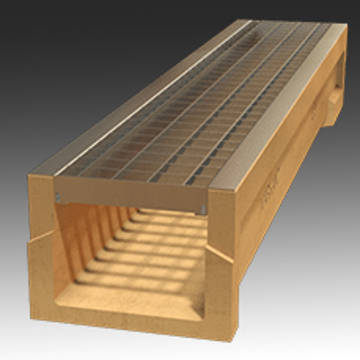 Picture of DRAINLINE 150 CHANNEL WITH GALVANIZED STELL MESH GRATE 1 METER