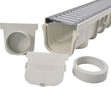 Show details for DRAIN CHANNEL WITH METAL GRATE KIT 5in x 39in GREY, NDS Picture of DRAIN CHANNEL WITH METAL GRATE KIT 5in x 39in GREY, NDS