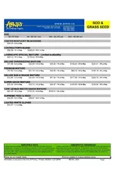Grass Seed Price Sheet