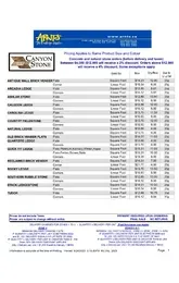 Canyon Stone Price Sheet