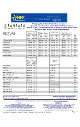 Pangaea Price Sheet