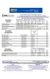 StoneRox Price Sheet
